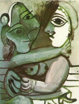 パブロ・ピカソ Painting - 座るカップル 1971年 パブロ・ピカソ